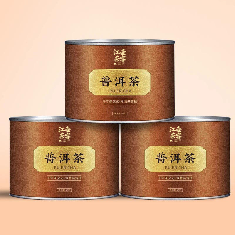 江壶茶客云南普洱茶熟茶陈年熟普茶叶官方旗舰店正品罐装口粮茶