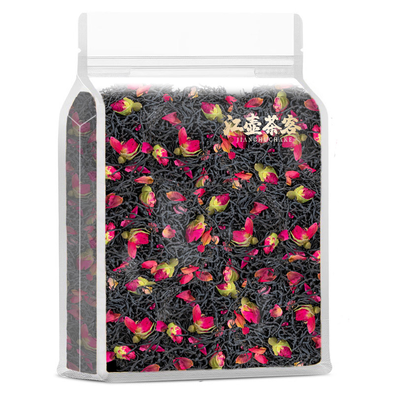 江壶茶客玫瑰红茶浓香型正山小种玫瑰花窨制花茶茶叶自己喝袋装茶