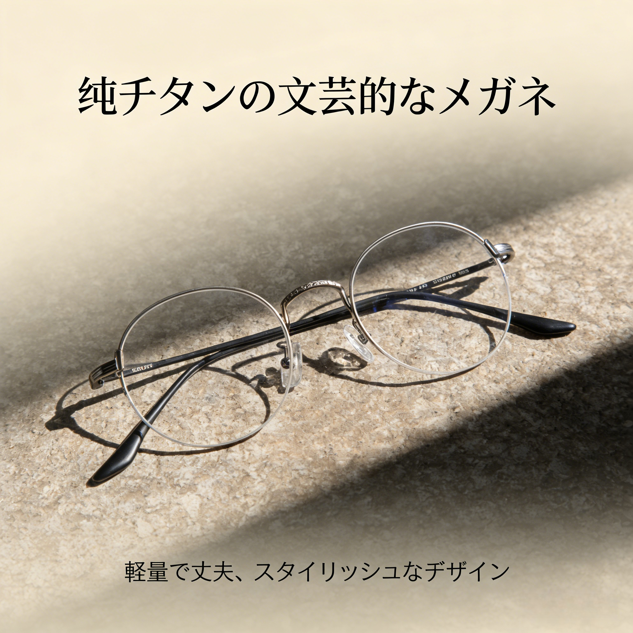 KHOTY日本纯钛圆半框复古眼镜男女文艺气质近视架素颜眼睛框架轻