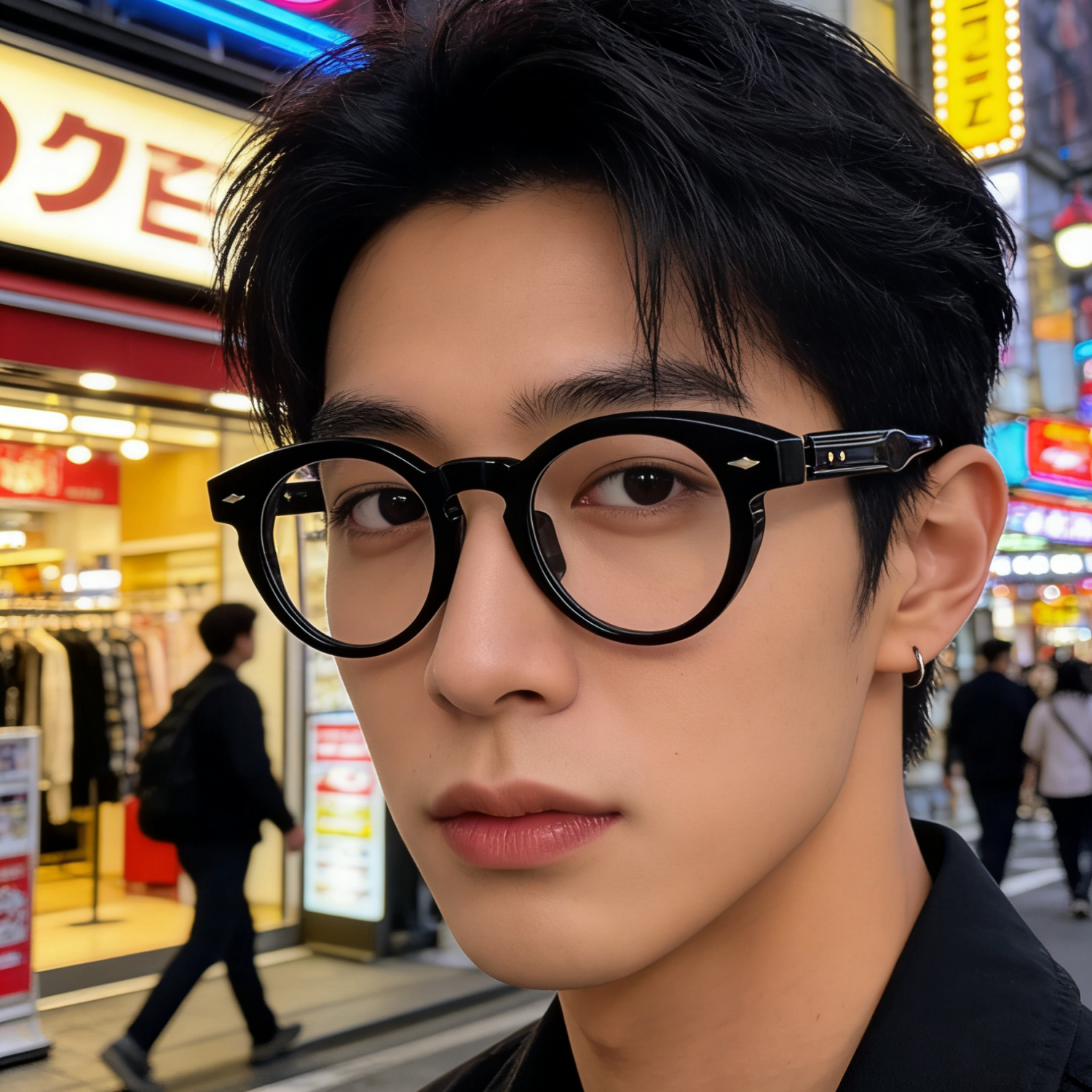 日本手制8mm质感板材圆框眼镜男KHOTY文艺潮复古防蓝光近视镜架女