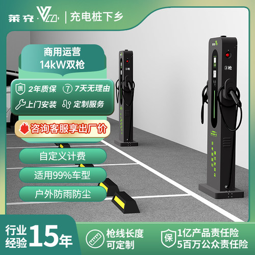 莱充商用双枪汽车充电桩刷卡扫码