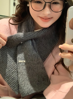 针织围脖冬季交叉款简约风