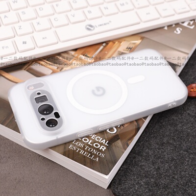 谷歌手机壳半透白磁吸防摔