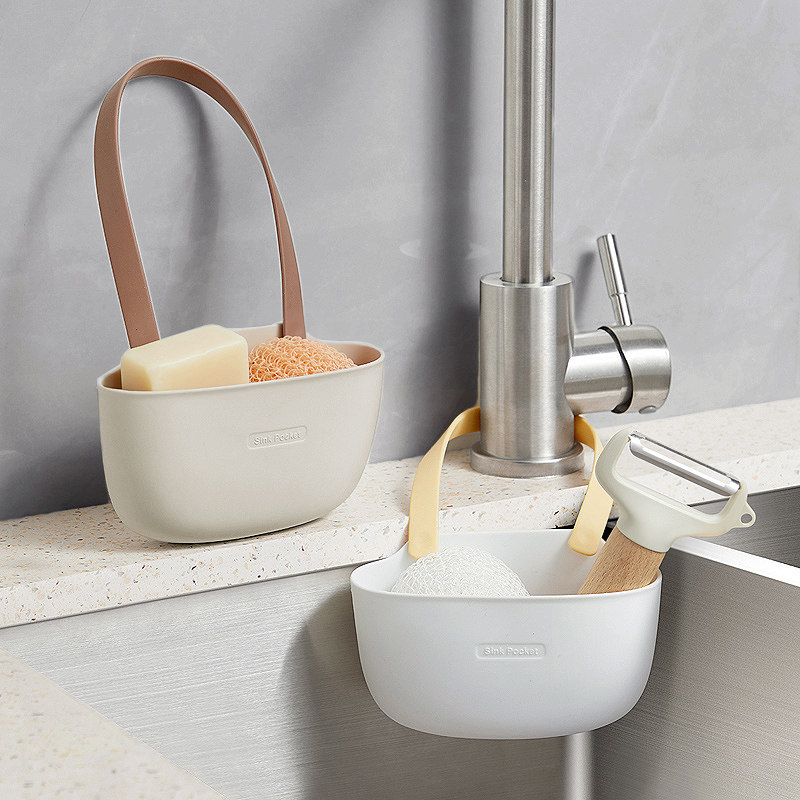 水槽沥水篮挂袋洗碗海绵水龙头收纳置物架厨房用品水池免打孔挂篮