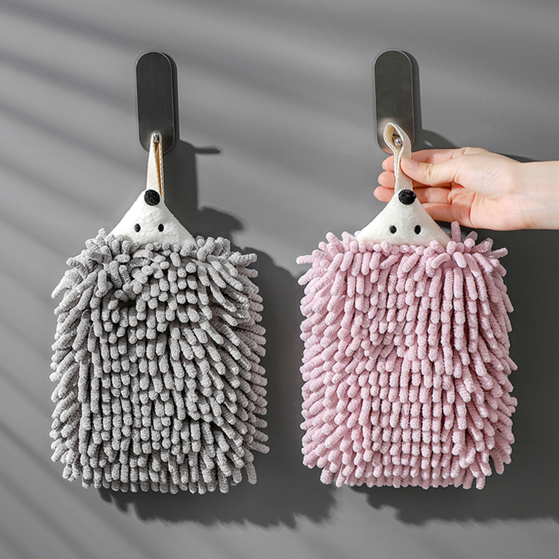 可爱擦手巾挂式雪尼尔吸水抹手布