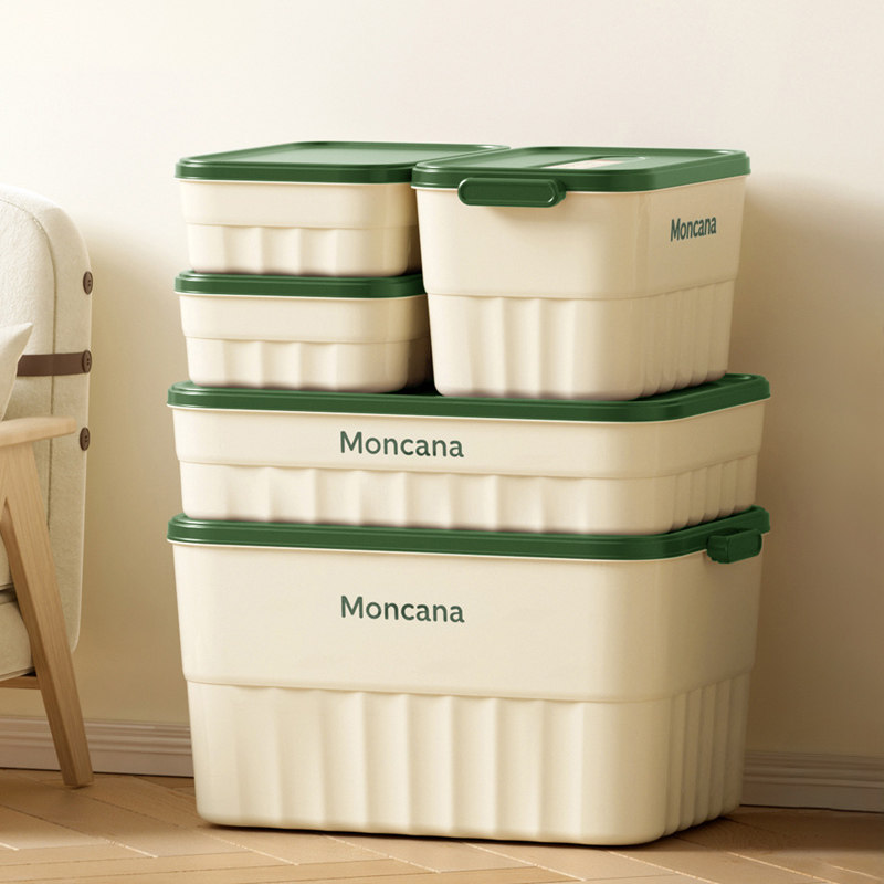 桌面收纳盒带盖防尘家用