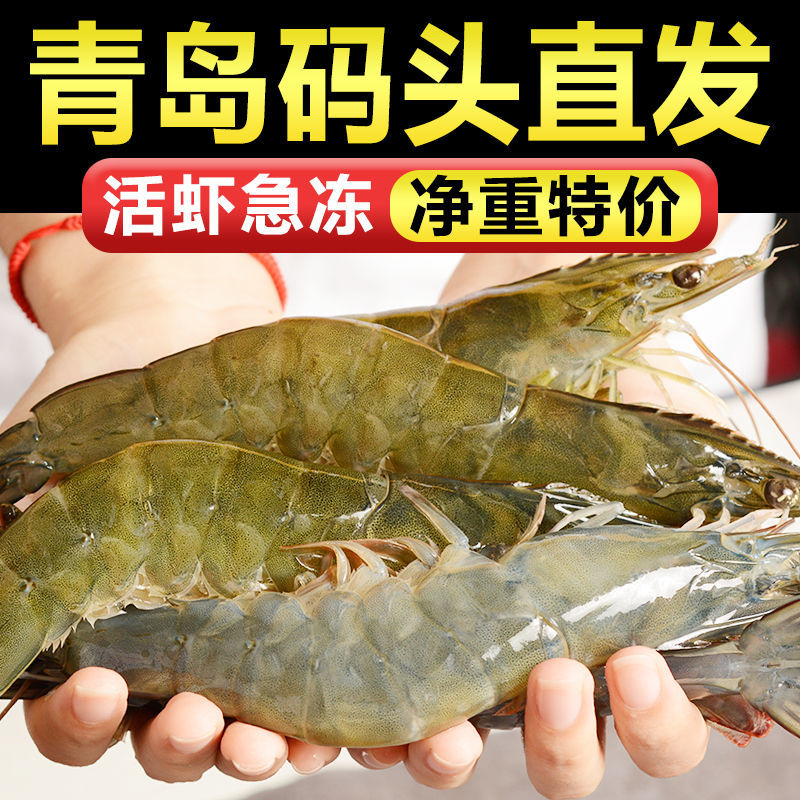 【顺丰包邮】冰鲜青岛大虾虾子鲜活新鲜海鲜特大号3斤 基围虾