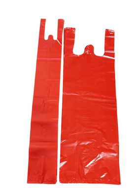 红色加厚铁棍山药塑料袋带鱼袋芹菜粉丝打包袋长条香烟对联手提袋