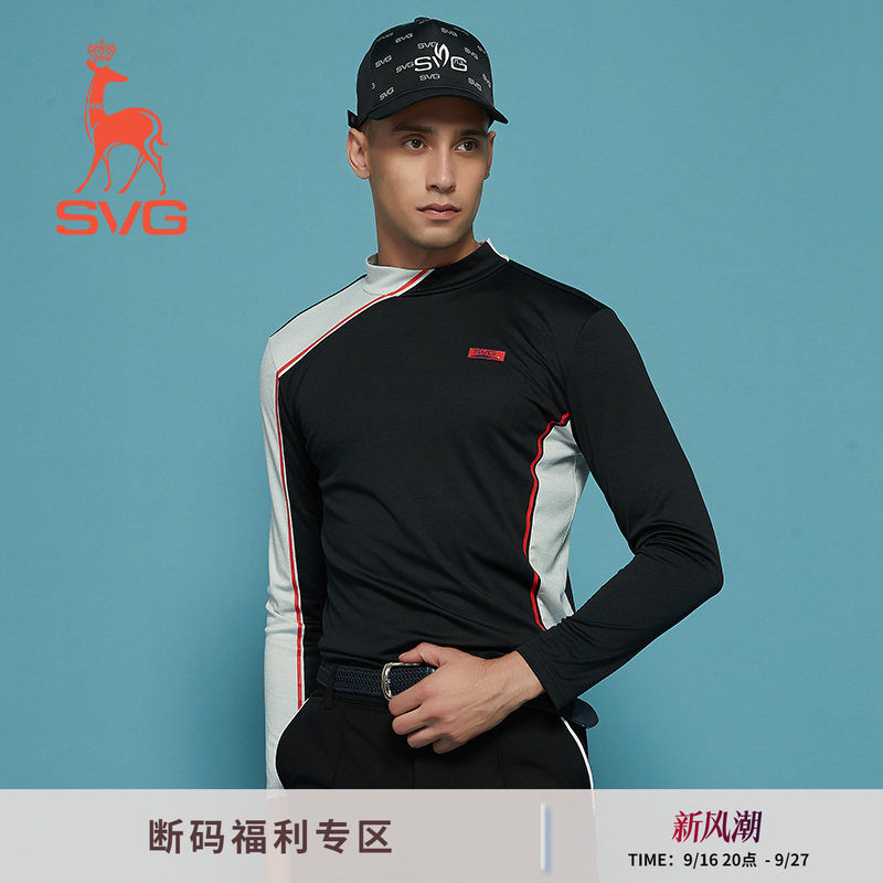 SVG高尔夫男士长袖拼接设计