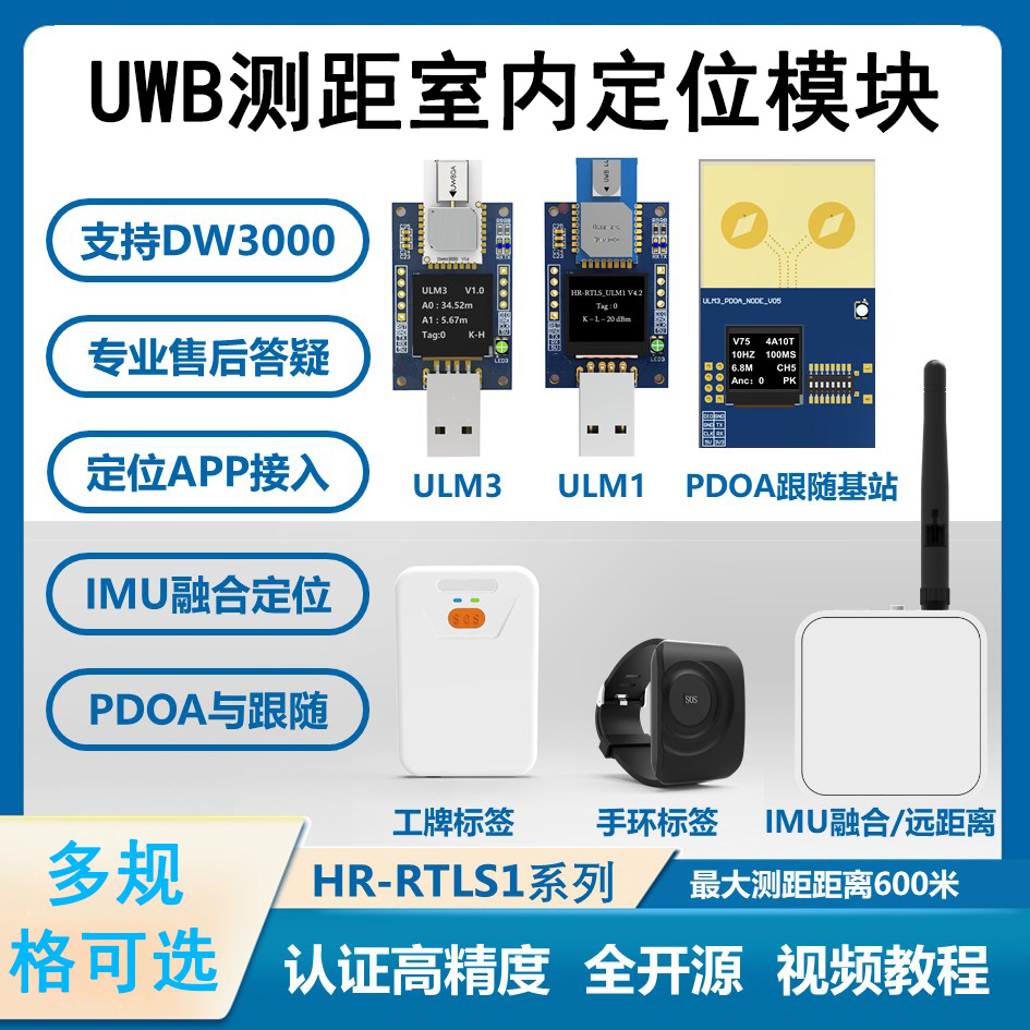 WB测距室内定位基站标签模块