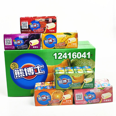 徐福记熊博士口嚼糖22g*12条水蜜桃哈蜜瓜葡萄果汁软糖