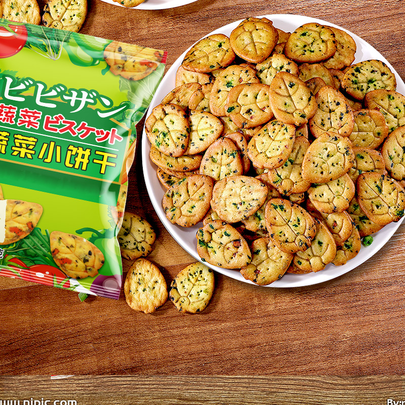 比比赞蔬菜宿舍零食薄脆小饼干