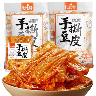 比比赞_手撕豆皮10包平江辣片