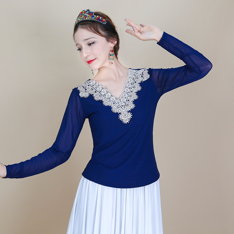 天山美翼网纱新疆舞蹈上衣女