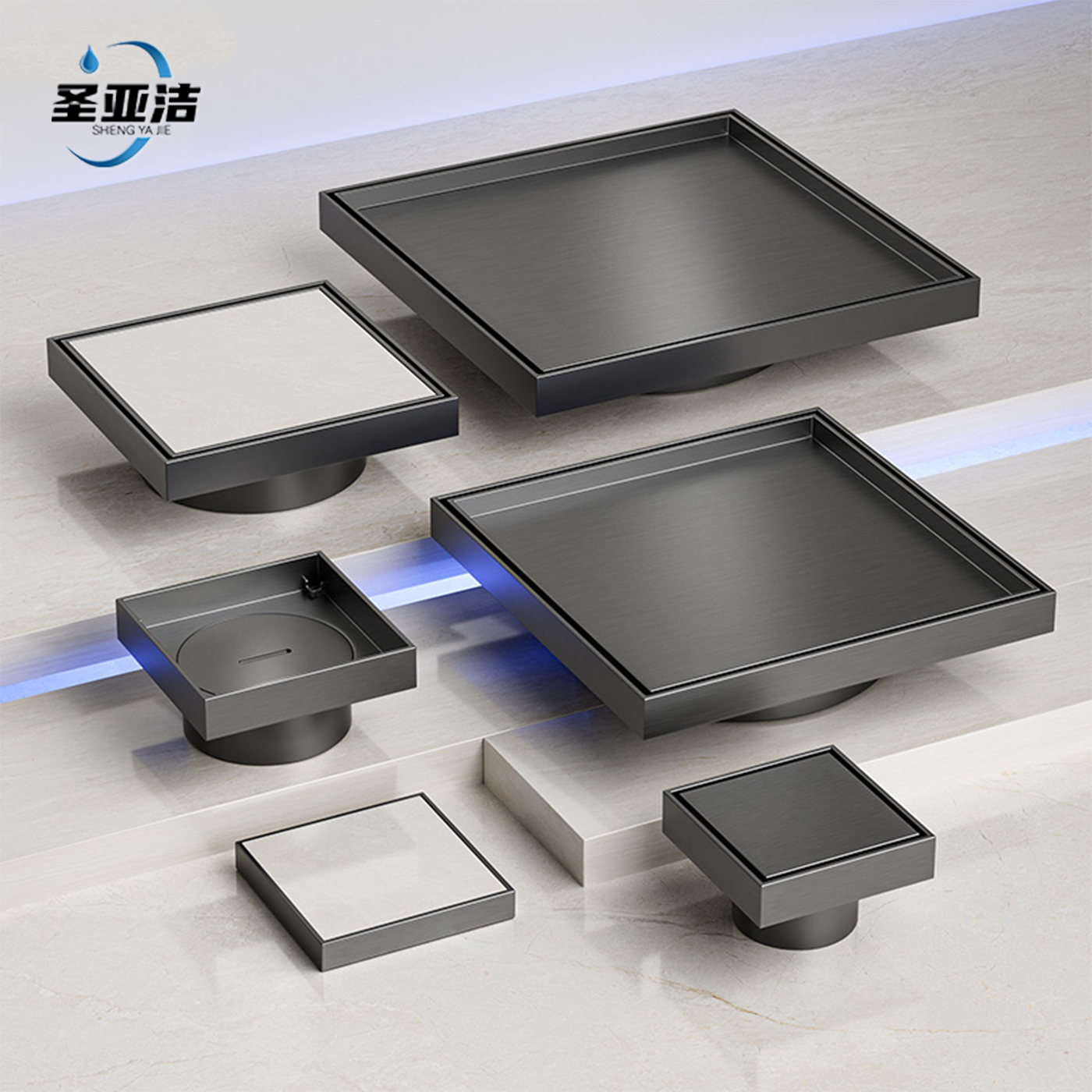 圣亚洁304不锈钢地漏卫生间地漏