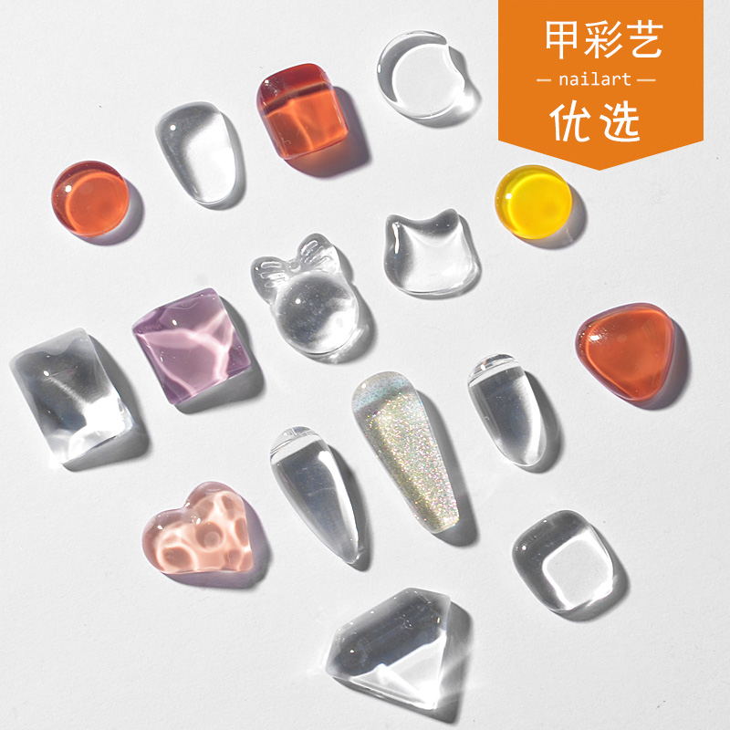 透明玻璃珠美甲打版豆豆色卡