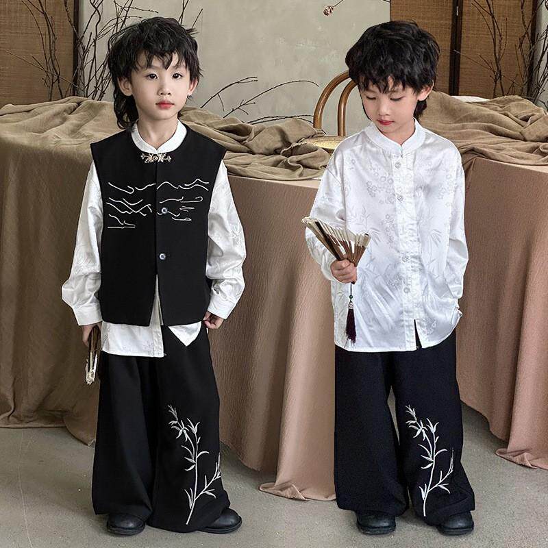 花童男童礼服中国风主持人西装