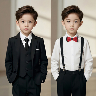 花童男童西装套装春婚礼西服男孩生日主持人礼服高端帅气儿童正装