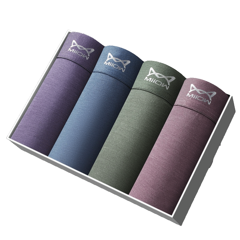 猫人男士内裤商务透气舒适简约四角裤高弹抗菌莫代尔绵感短裤男生