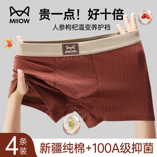 猫人男士内裤纯棉人参枸杞抗菌裆