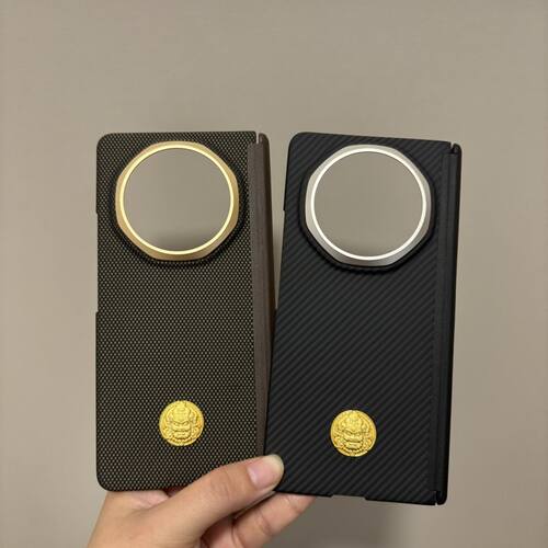 适用荣耀magic v6中轴磁吸凯夫拉同款手机壳芳纶纤维纹路保护套黄财神v6薄