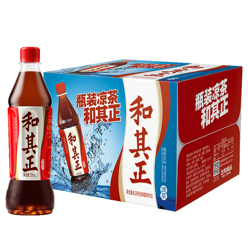 新品|和其正瓶装凉茶550ml*15瓶 经典配方金银花菊花仙草整箱饮料
