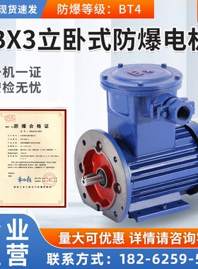 速发立卧式三相异纯马达Y防爆BT4隔爆型B5步铜0.75//4/5.5KW