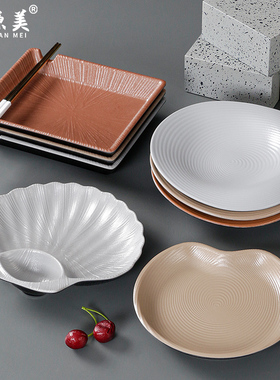 速发2025密胺菜具盘子商用仿瓷小吃碟餐厅饭店冷菜凉餐盘塑料小碟