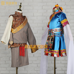 舞服出民族风格 舞蹈服刺绣水袖 服饰蒙古表演 演数少装 速发藏族男款