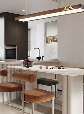 速发ft2教25年新台长条吊灯新中式实木吊顶灯办公室0室餐厅吧款灯