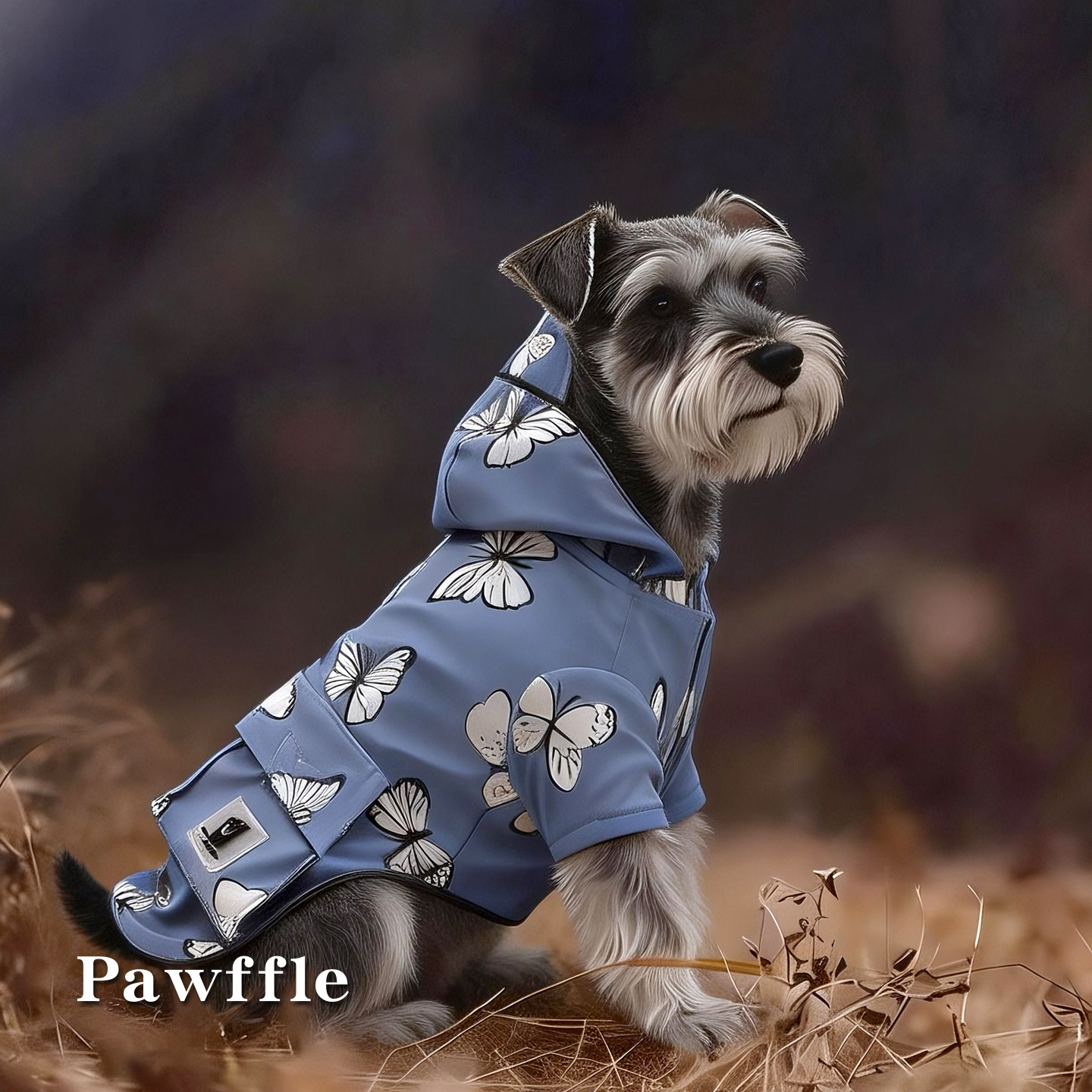Pawffle【遇水变色】印花狗狗连帽雨衣小型犬防风宠物服装冲锋衣