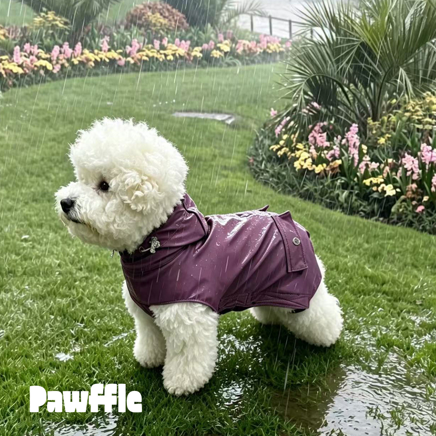 Pawffle狗狗防水连帽四季雨衣