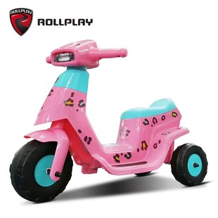 美国rollplay如雷儿童电动摩托车男女孩骑行三轮车可坐人户外玩具