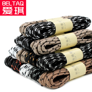 双色斜点鞋带男女户外登山鞋篮球鞋休闲运动鞋鞋带圆粗黑色白色