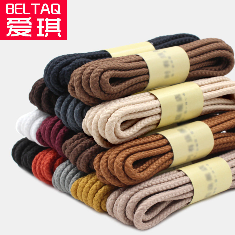 户外登山鞋cat工装鞋鞋带男女马丁靴皮鞋大头鞋黑色白色鞋带圆形