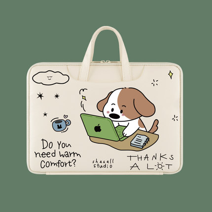 手提电脑包适用苹果macbookair13小清新华为14寸荣耀联想小新戴尔15.6英寸小米惠普pro16寸ins风简约笔记本包