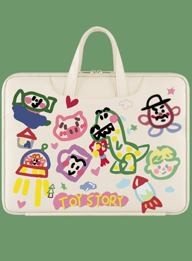 笔记本电脑包手提时尚14寸适用苹果macbook15点6寸小新air13.3华为matebook联想女14内胆pro保护套卡通涂鸦