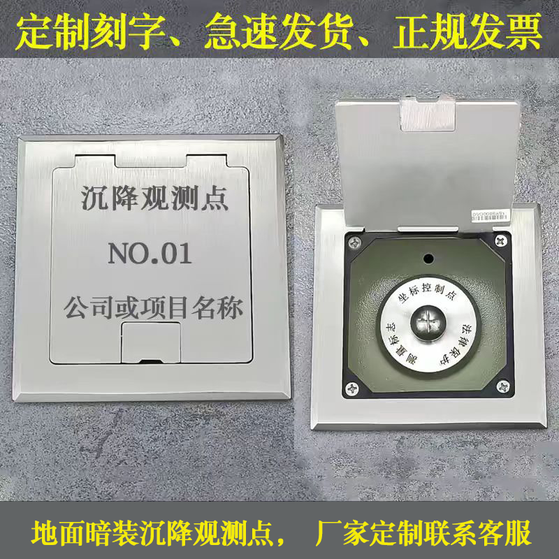 沉降观测点保护盒基准点水准点位移监测点标志不锈钢预埋件测量钉