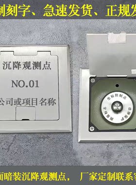 沉降观测点保护盒基准点水准点位移监测点标志不锈钢预埋件测量钉