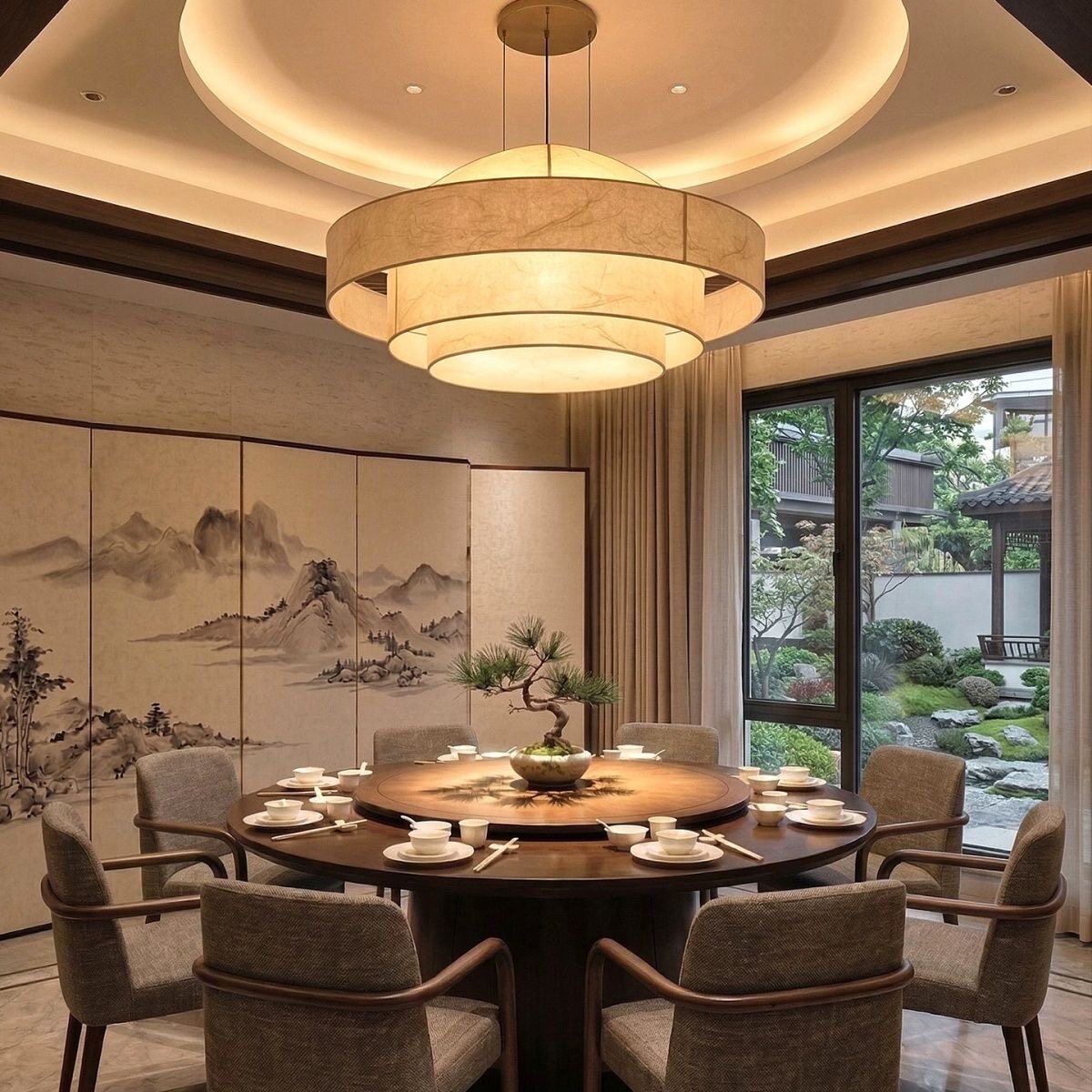新中式包厢吊灯宋氏美学餐厅吊灯民宿禅意灯酒店包厢餐桌艺术灯
