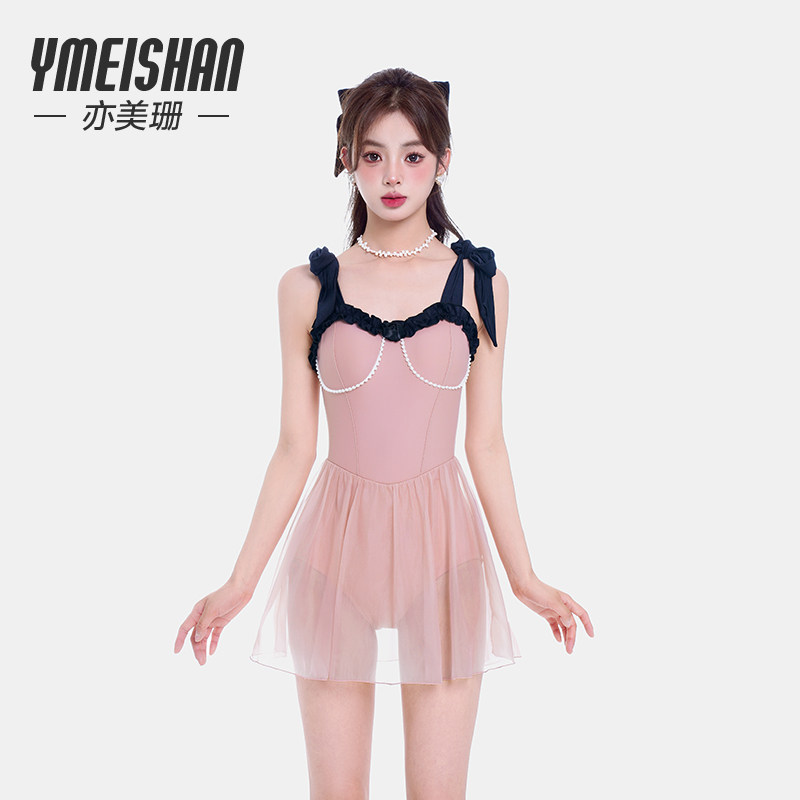 亦美珊2025新款游泳衣女连体裙式高级感性感少女泳装网红风仙泳装