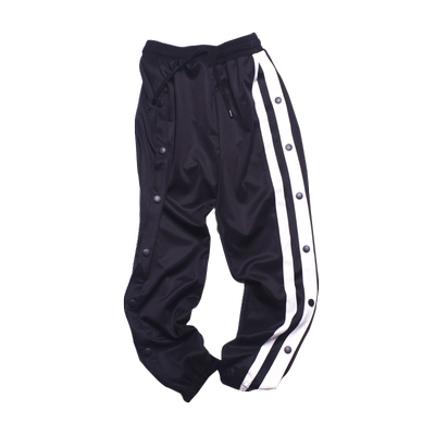 排扣裤男秋季黑色运动潮纽扣撞色