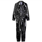 银亮金属嘻哈套装 hiphop说唱炫酷工装 舞台街舞团队定制黑金色演出