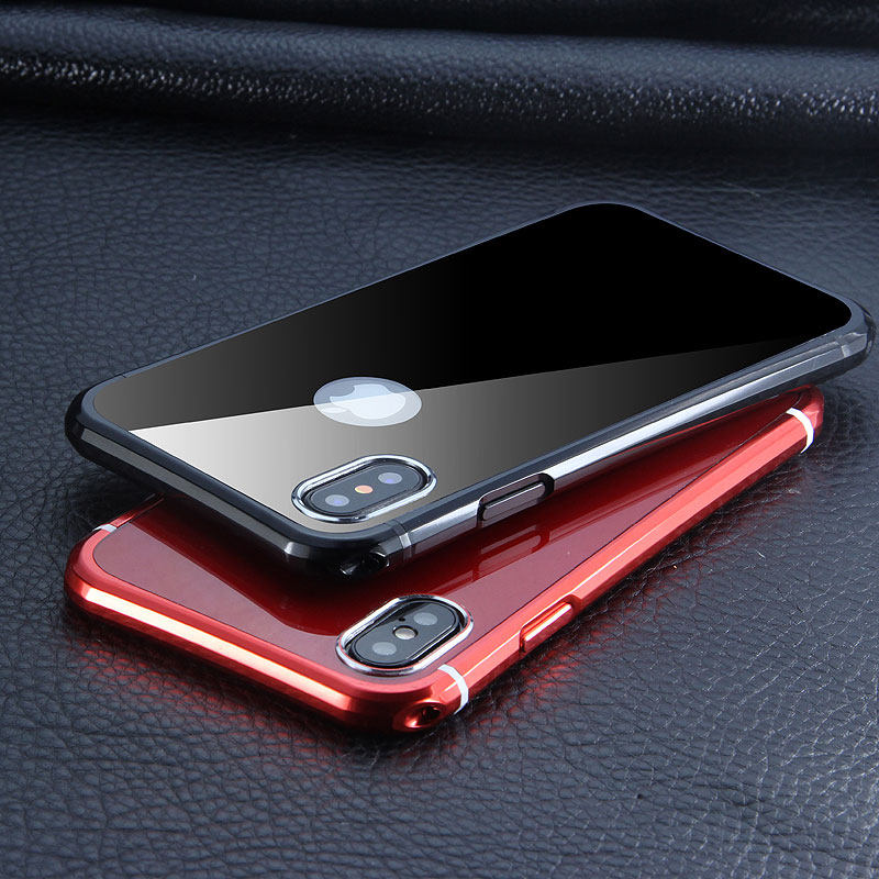 iy Rainbow Aluminum Metal Bumper Dazzle PC Back Cover Case for Apple iPhone X