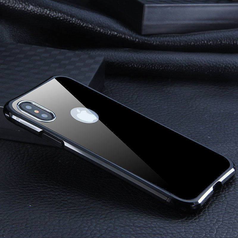 iy Rainbow Aluminum Metal Bumper Dazzle PC Back Cover Case for Apple iPhone X