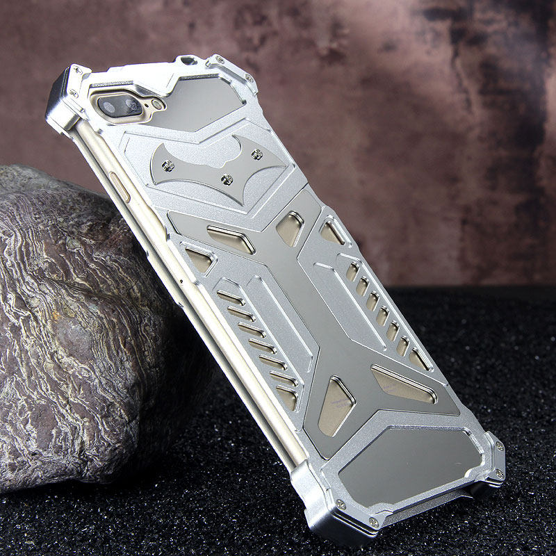 Crescent Knife Batman Stainless Steel Mirror Shockproof Aluminum Metal Case Cover for Apple iPhone 7 Plus & iPhone 7