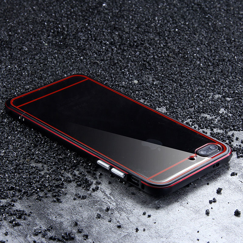 iy Bicolor Aurora Aluminum Metal Bumper Scratch Resistant Transparent PC Case Cover for Apple iPhone 8 Plus & iPhone 8 & iPhone 7 Plus & iPhone 7