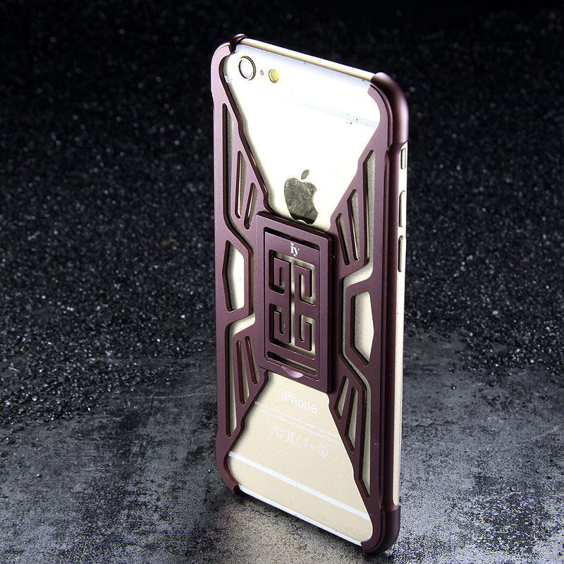 iy Metror Butterfly Aluminum Shell Shockproof Aerospace Metal Case Cover with Kickstand for iPhone 6S Plus & iPhone 6S