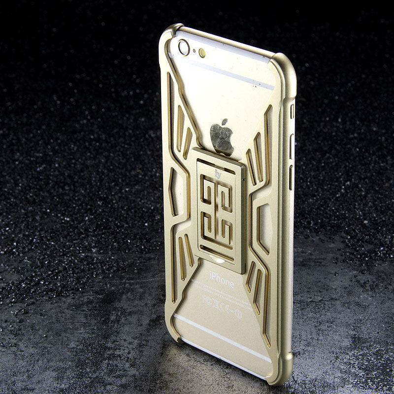 iy Metror Butterfly Aluminum Shell Shockproof Aerospace Metal Case Cover with Kickstand for iPhone 6S Plus & iPhone 6S