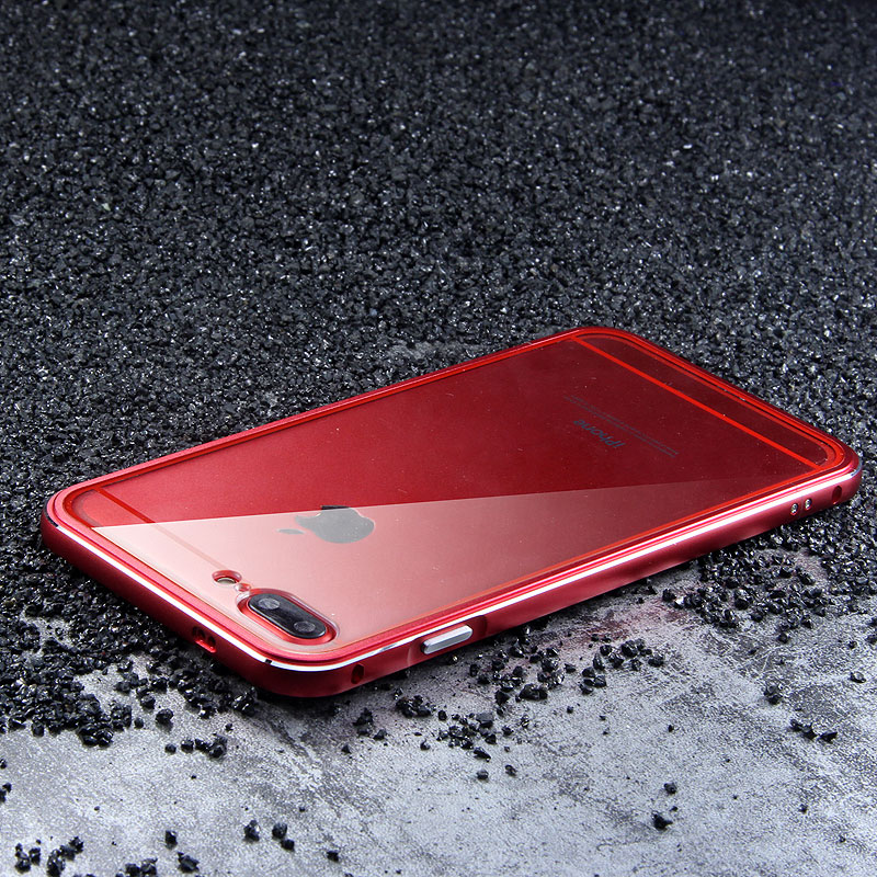 iy Bicolor Aurora Aluminum Metal Bumper Scratch Resistant Transparent PC Case Cover for Apple iPhone 8 Plus & iPhone 8 & iPhone 7 Plus & iPhone 7